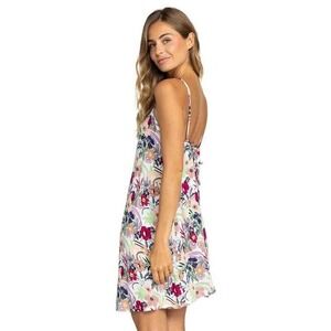 Roxy Spring Adventure Cover-Up Dress Ash Rose Wallflower White Beach Women Small